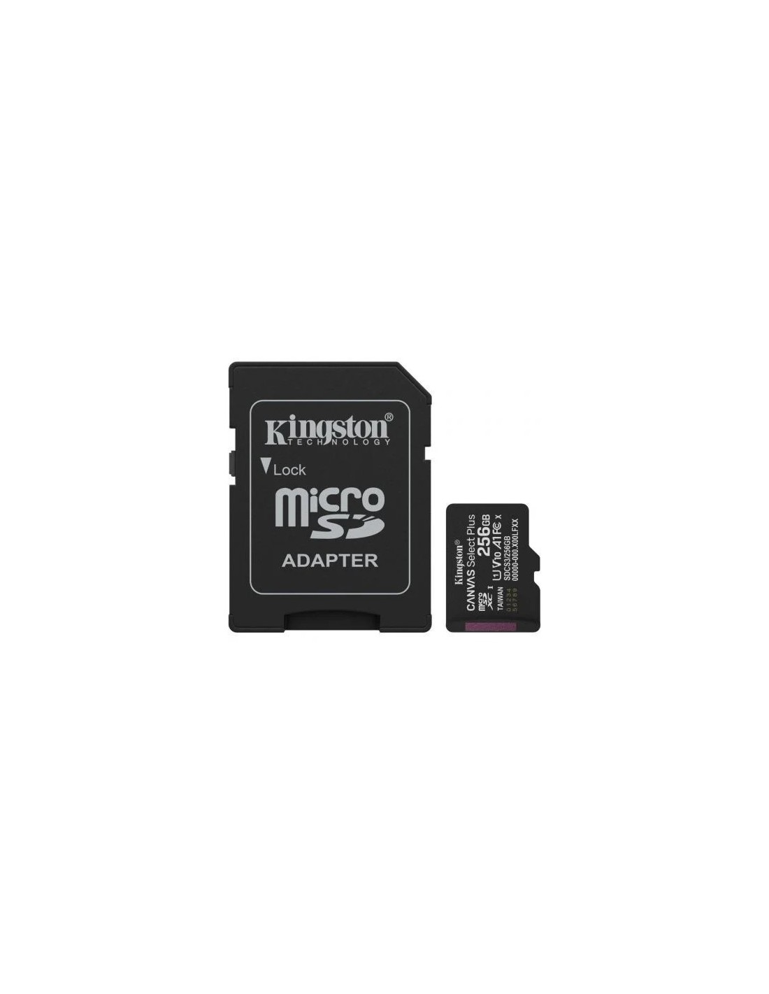 Tarjeta de Memoria Kingston CANVAS Select Plus 256GB microSD XC con Adaptador/ Clase 10/ 150MBs