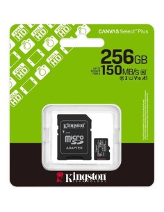 Tarjeta de Memoria Kingston CANVAS Select Plus 256GB microSD XC con Adaptador/ Clase 10/ 150MBs 2