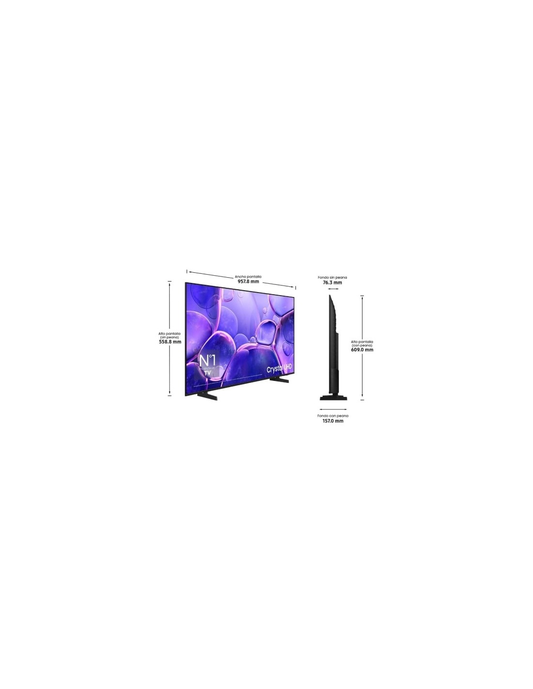 Televisor Samsung LED Crystal UHD TU43U8005FU 43 pulgadas Ultra HD 4K