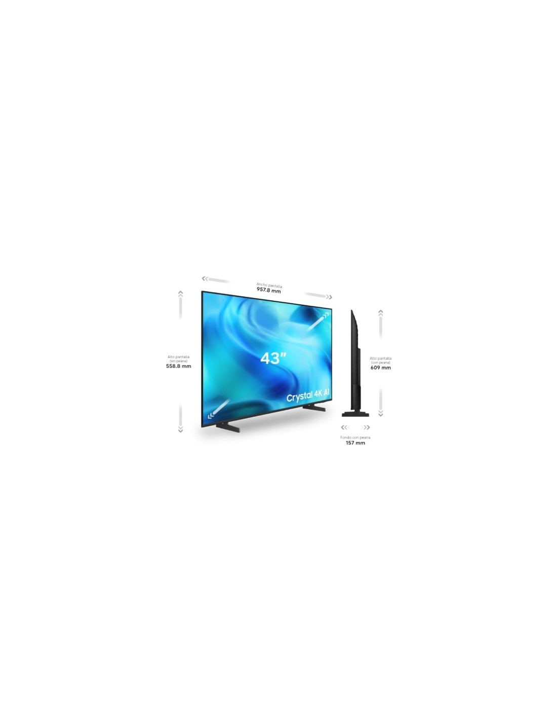 Televisor Samsung Crystal 4K AI U8075H 43 pulgadas Ultra HD 4K Smart