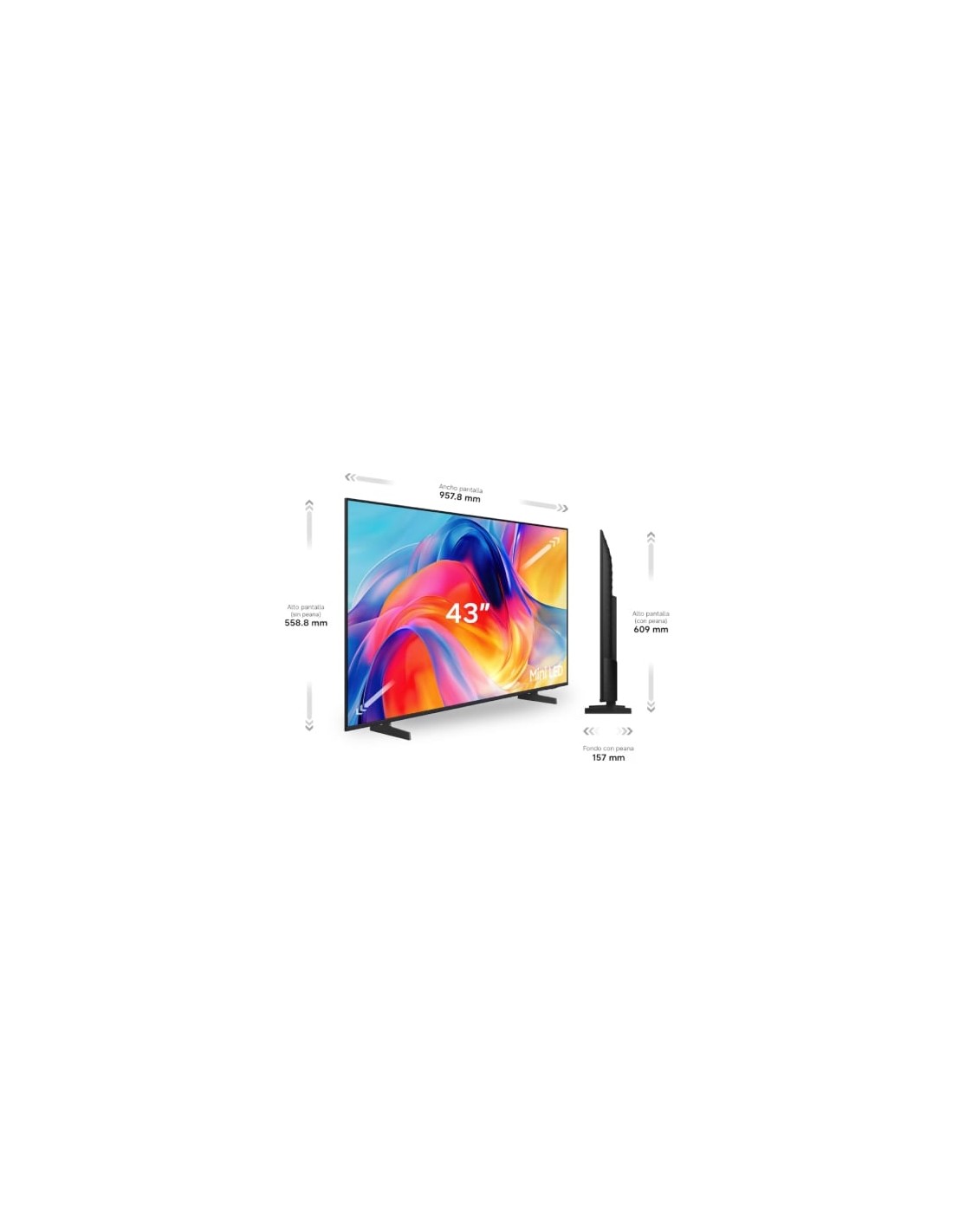 Televisor Samsung Mini LED M72H 43 pulgadas Ultra HD 4K Smart TV WiFi