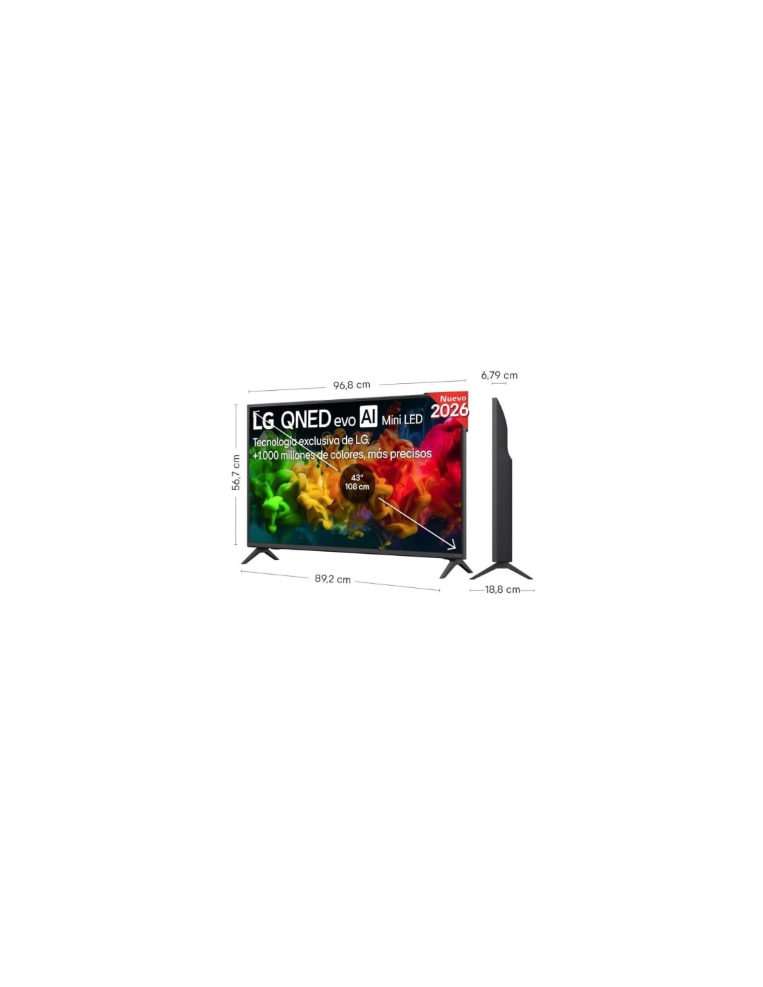 Televisor LG QNED evo AI QNED8EB Mini LED 43QNED8EB3F 43 pulgadas