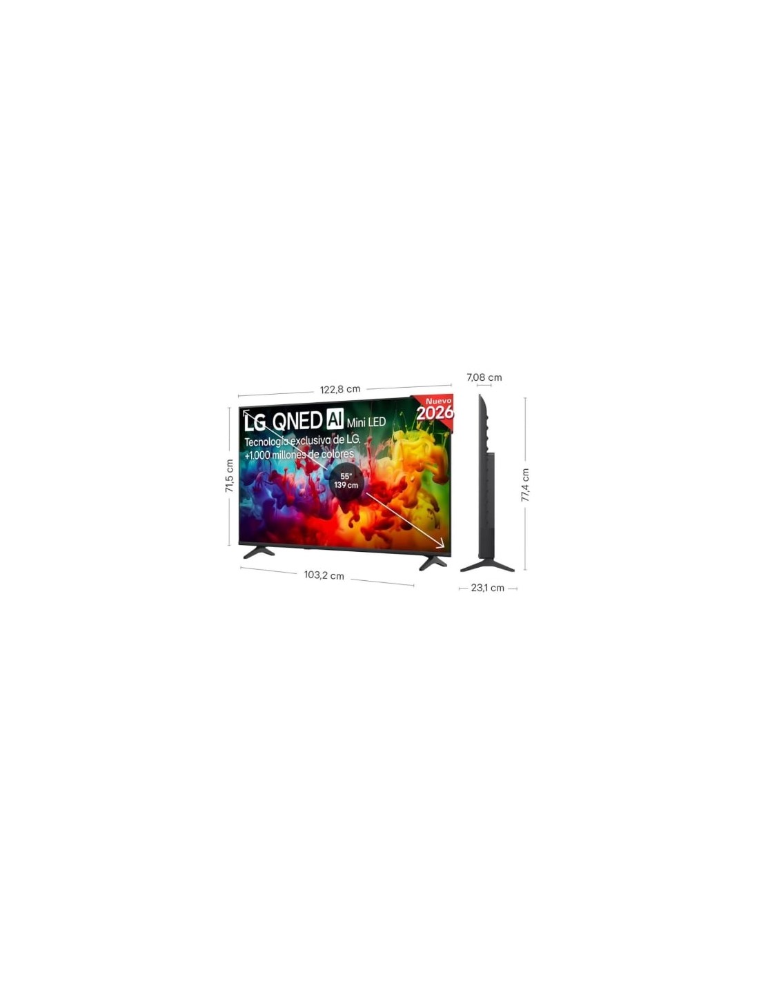 Televisor LG QNED evo AI QNED72 Mini LED 55QNED72B6B 55 pulgadas