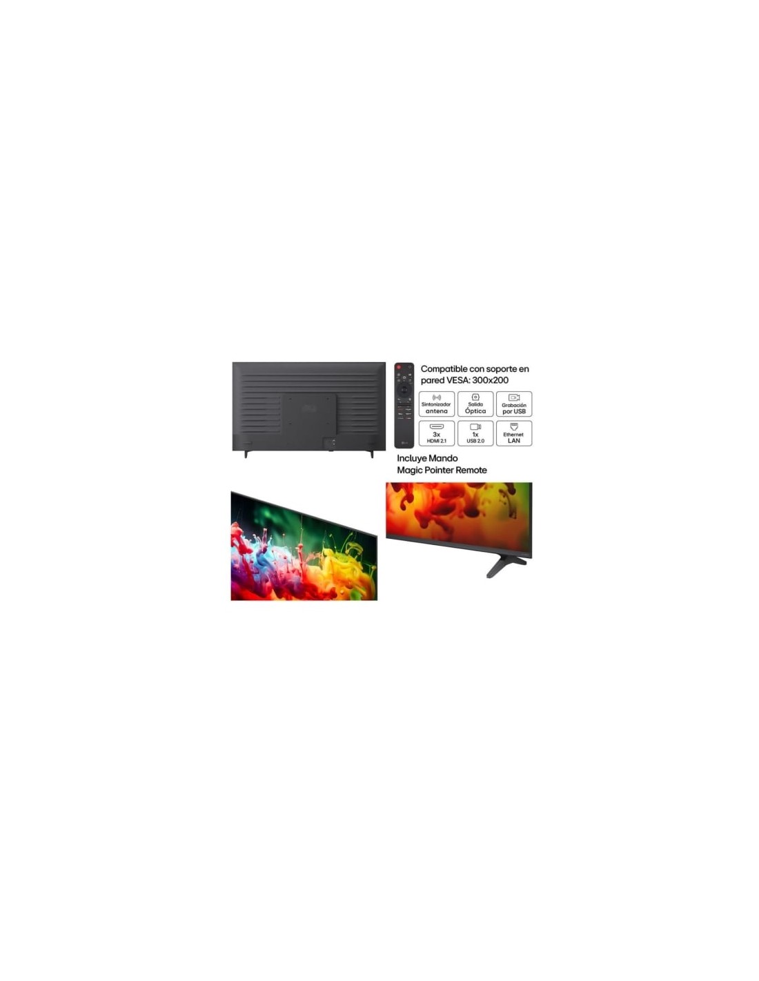 Televisor LG QNED evo AI QNED72 Mini LED 55QNED72B6B 55 pulgadas