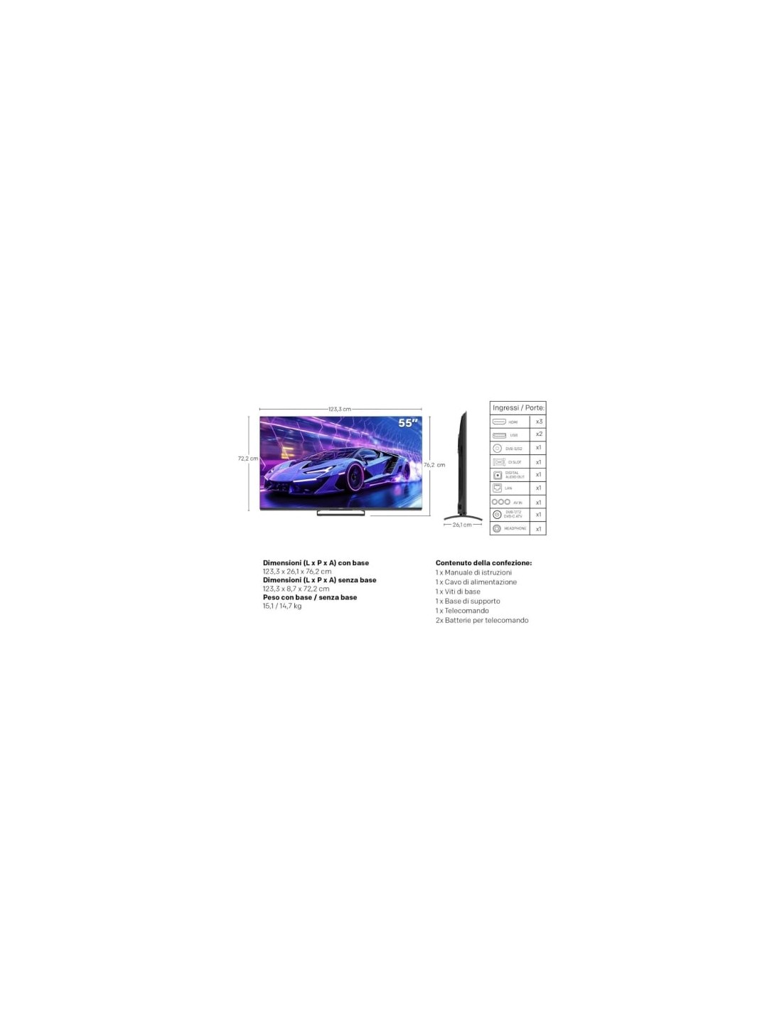 Televisor Metz QLED-MiniLED 55MNE8000Z 55 pulgadas Ultra HD 4K Smart