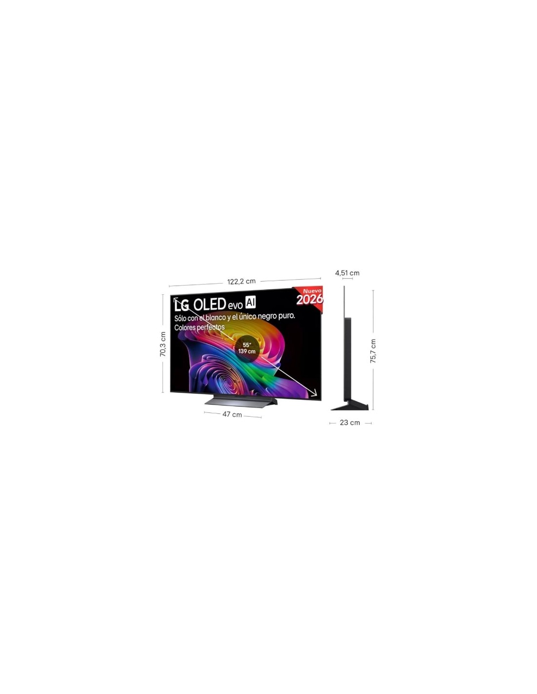 Televisor LG OLED evo AI C6 OLED55C66LB 55 pulgadas Ultra HD 4K Smart