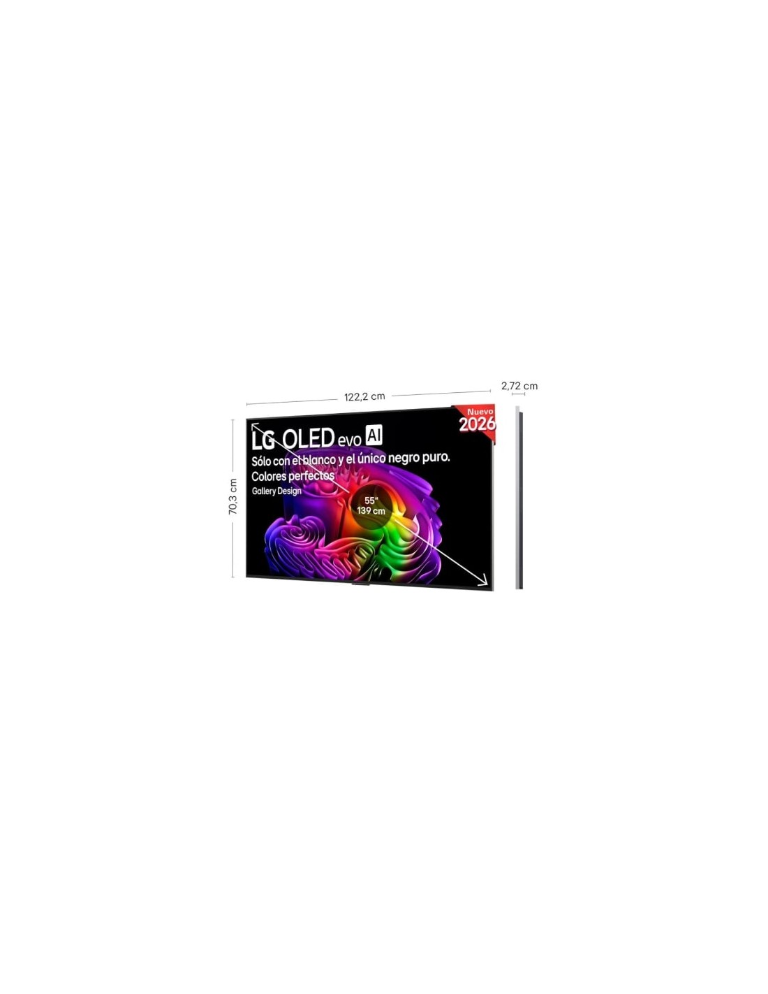 Televisor LG OLED Evo AI G6 OLED55G68LW 55 pulgadas Ultra HD 4K Smart