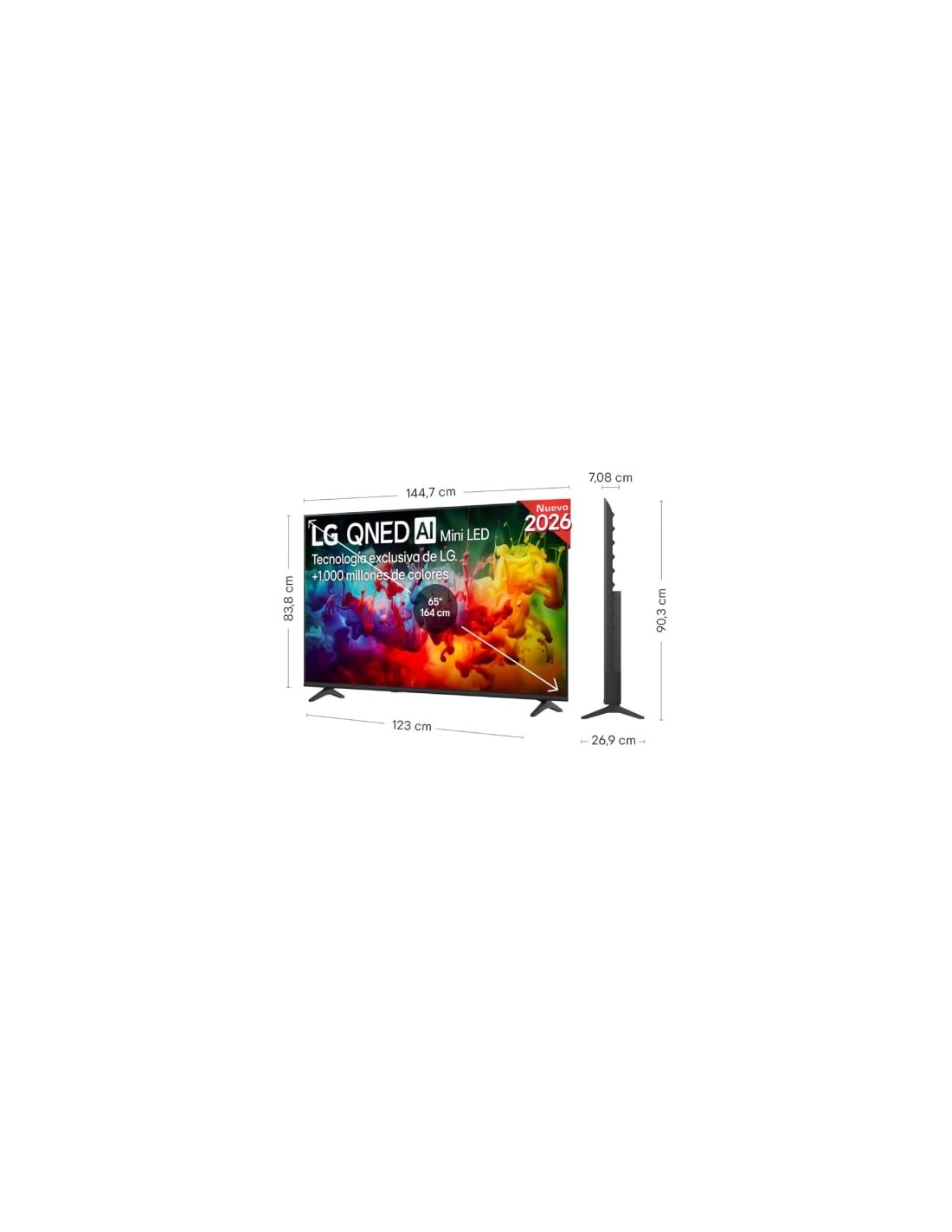 Televisor LG QNED evo AI QNED72 Mini LED 65QNED72B6B 65 pulgadas