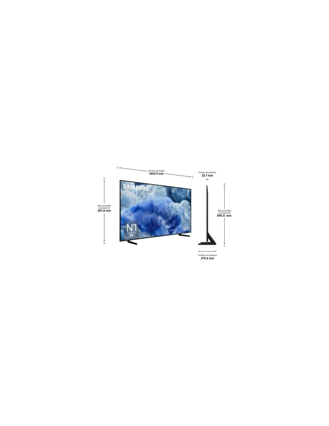 Televisor Samsung QLED Q8F TQ65Q8FAAU 65 pulgadas Ultra HD 4K Smart