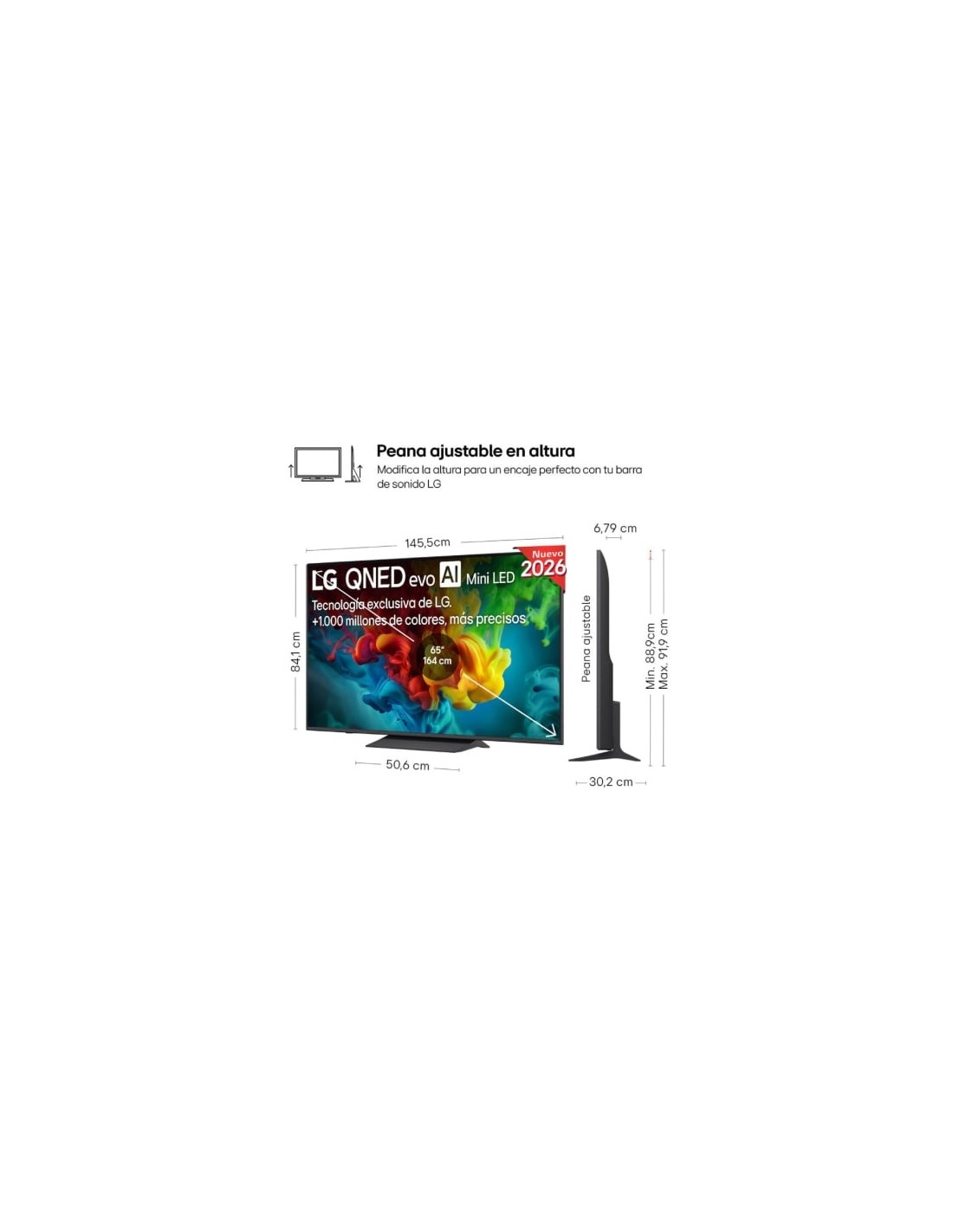 Televisor LG QNED evo AI QNED8EB Mini LED 65QNED83B6A 65 pulgadas