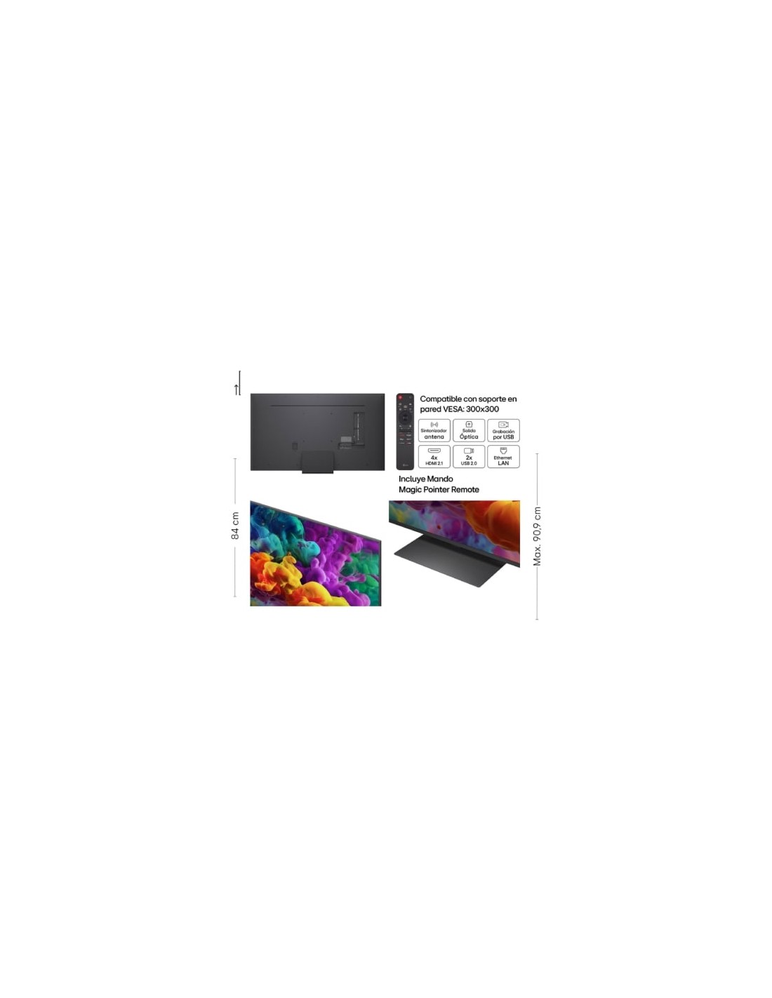 Televisor LG QNED evo AI QNED87 Mini LED 65QNED87B6A 65 pulgadas