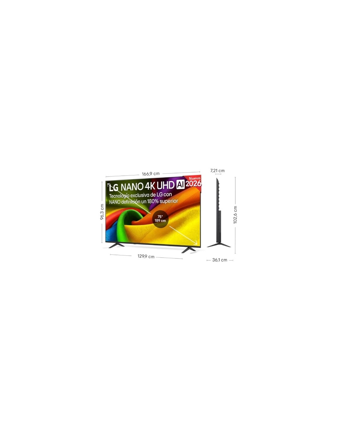 Televisor LG NanoCell 75NU8E0B3LA 75 pulgadas Ultra HD 4K Smart TV