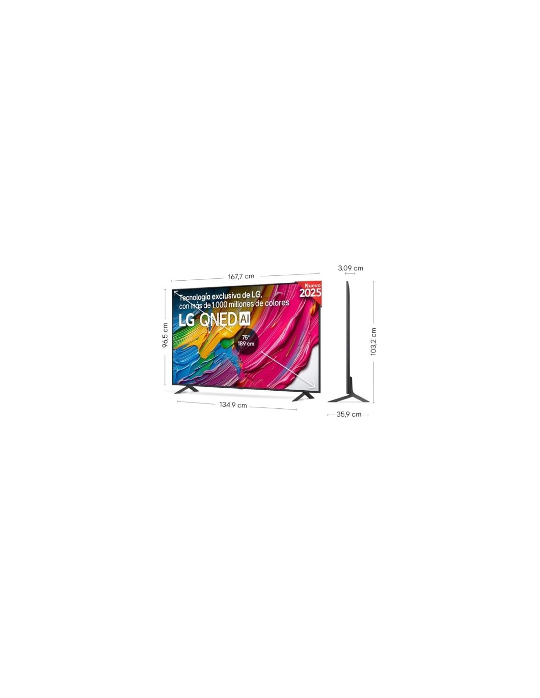 Televisor LG QNED AI QNED80 75QNED80A6A 75 pulgadas Ultra HD 4K Smart