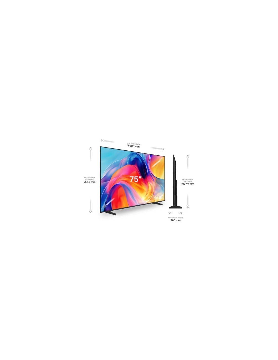 Televisor Samsung Mini LED M73H 75 pulgadas Ultra HD 4K Smart TV WiFi