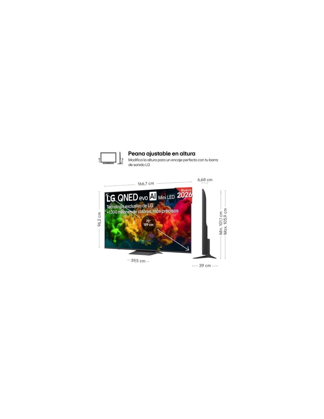 Televisor LG QNED evo AI QNED8EB Mini LED 75QNED8EB3A 75 pulgadas