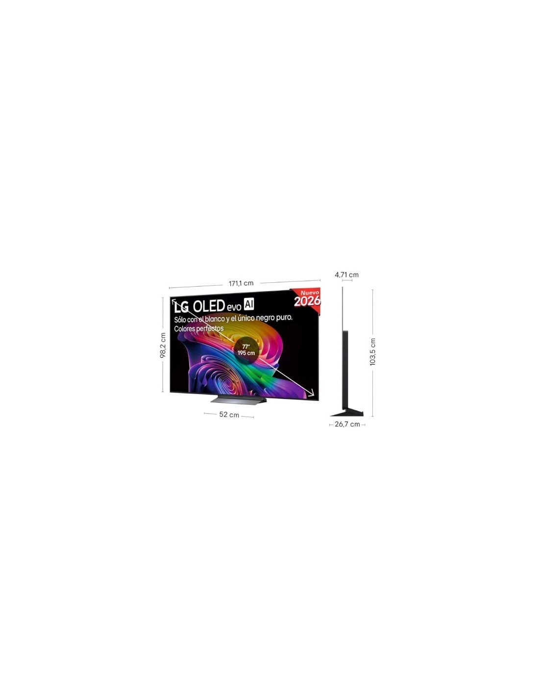 Televisor LG OLED evo AI C6 OLED77C66LB 77 pulgadas Ultra HD 4K Smart