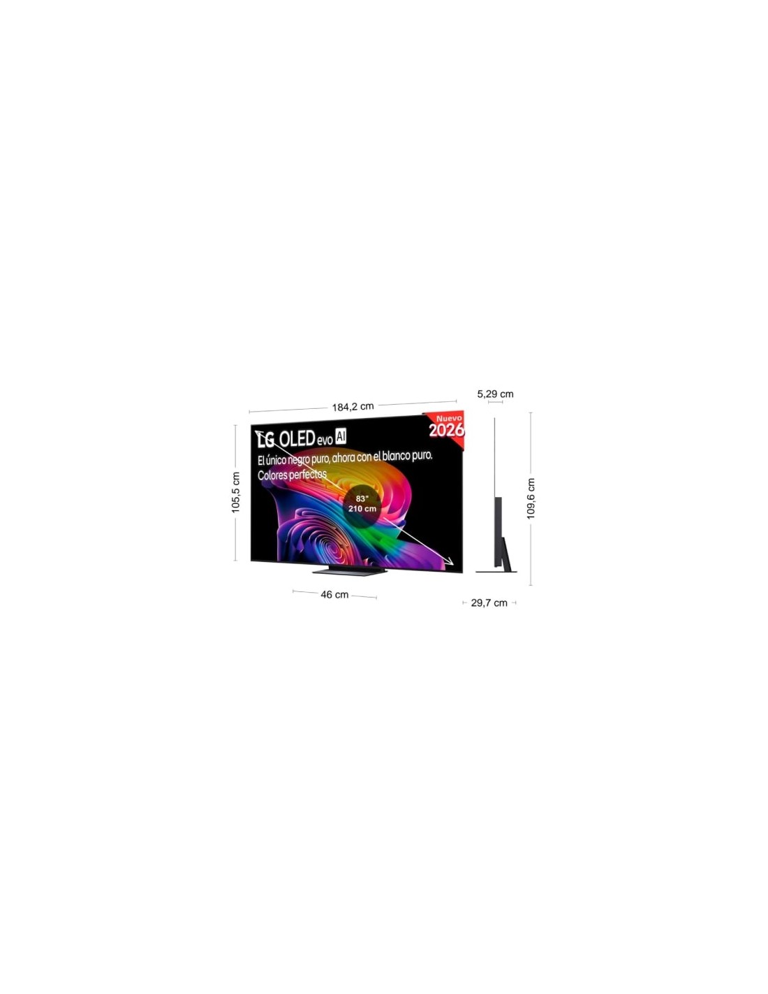 Televisor LG OLED evo AI C6 OLED83C66LB 83 pulgadas Ultra HD 4K Smart