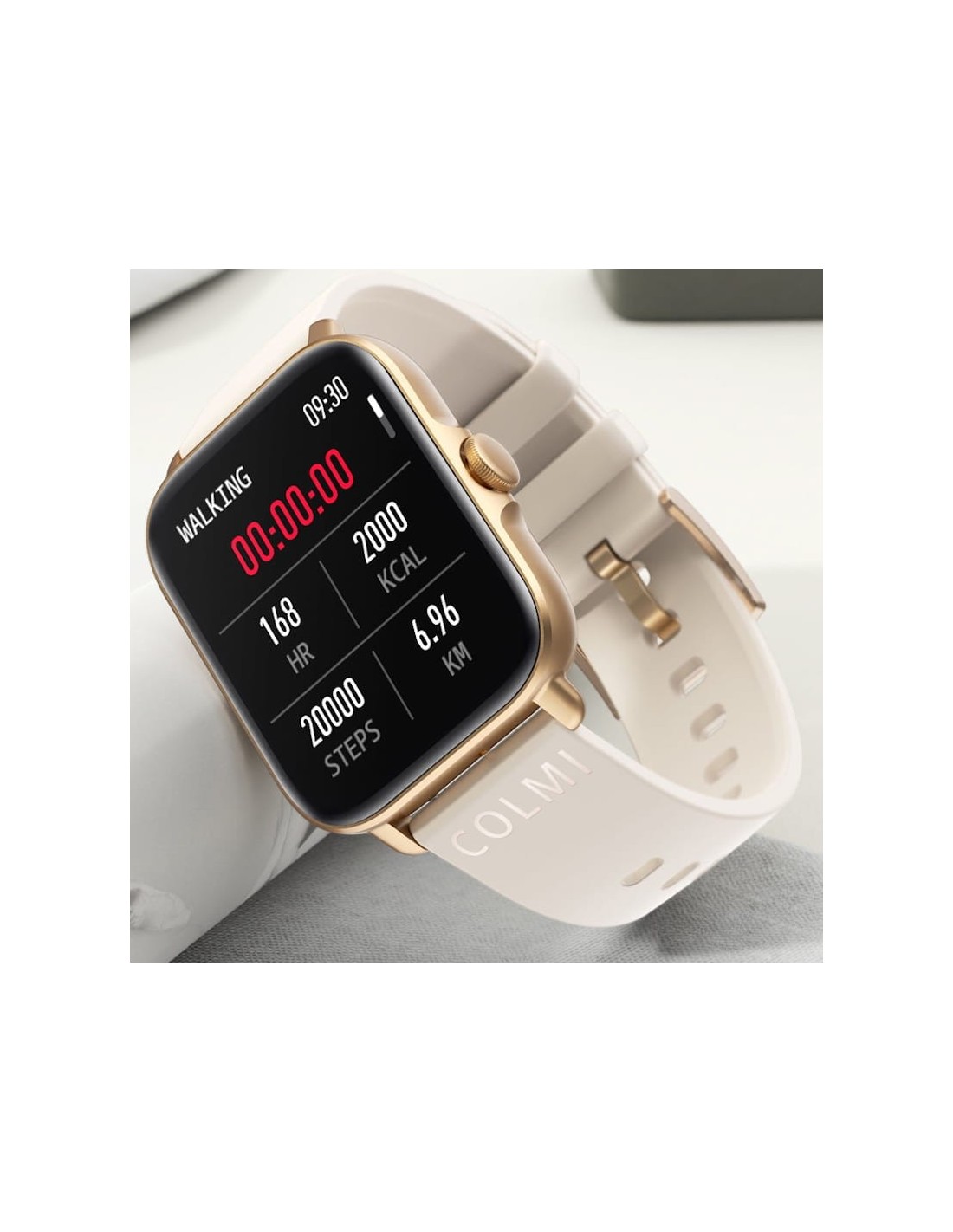 COLMI P28 Plus Dorado Correa Silicona Crema | Smartwatch en Logroño