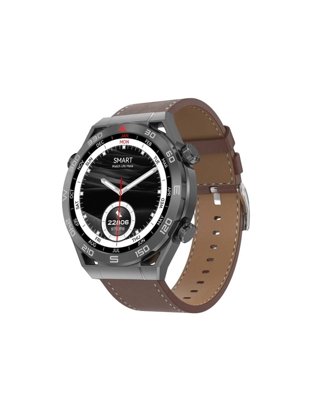 DT NO.1 Ultra Mate Negro Correa Cuero Marrón | Smartwatch en Logroño