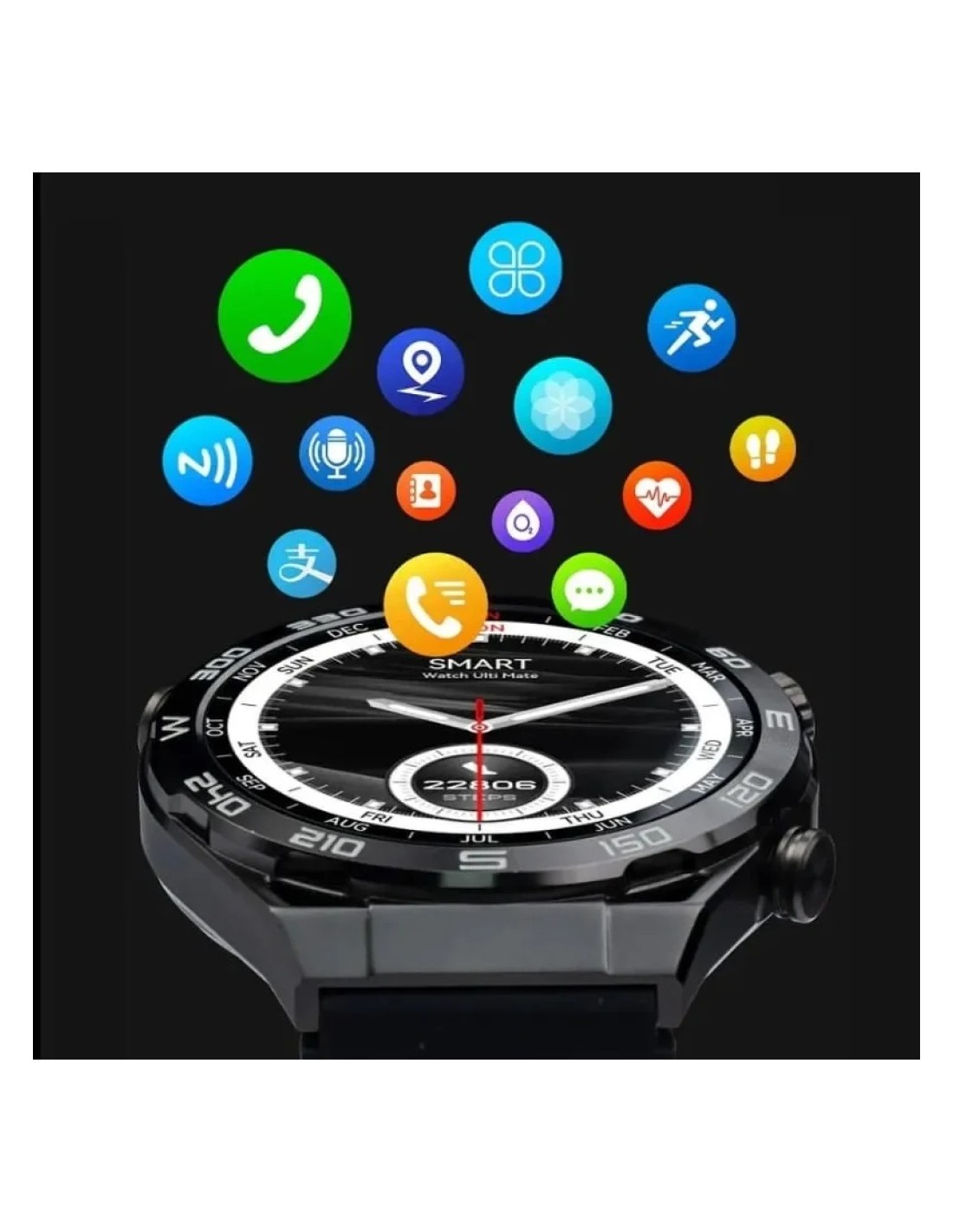 DT NO.1 Ultra Mate Negro Correa Cuero Marrón | Smartwatch en Logroño