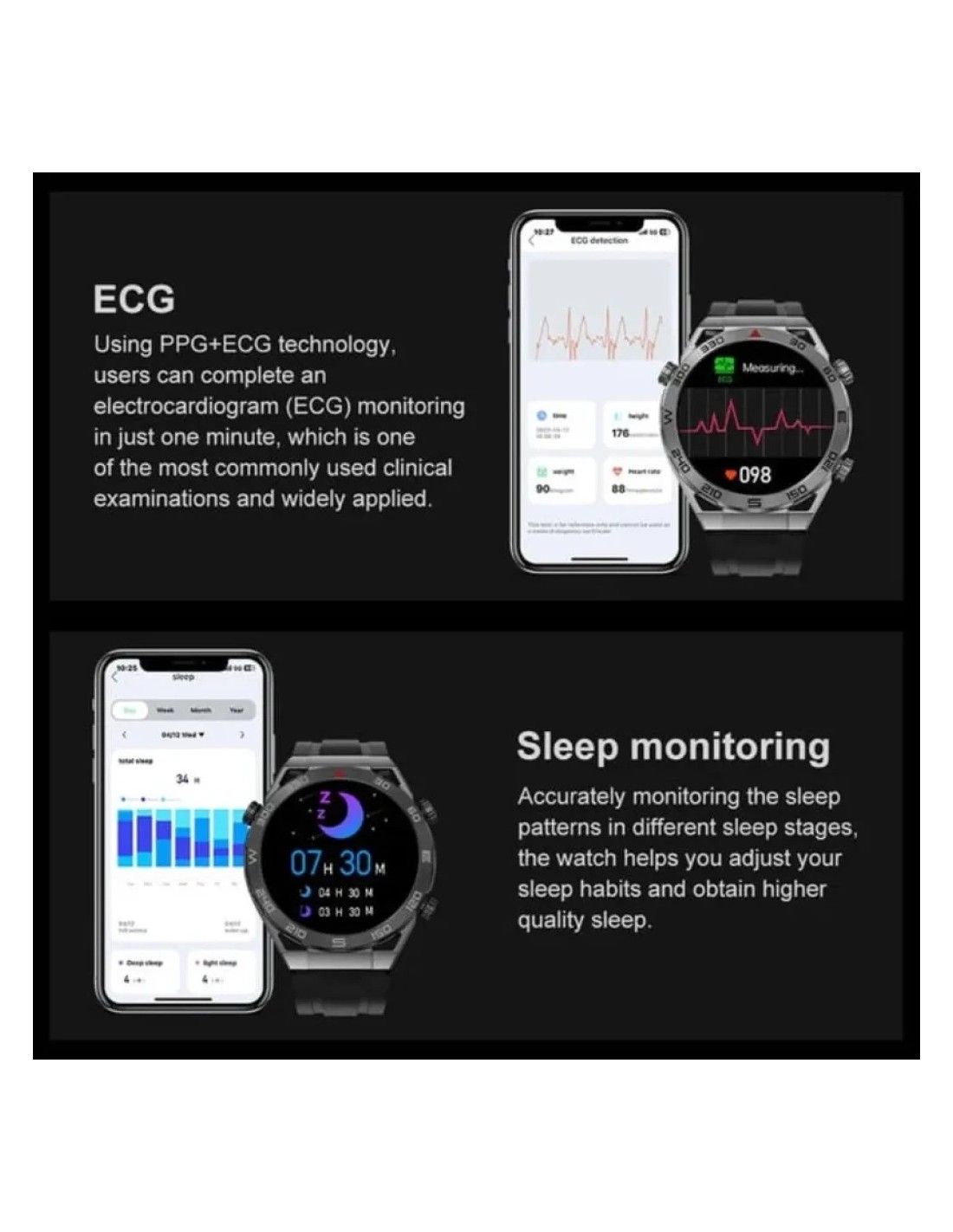 DT NO.1 Ultra Mate Negro Correa Cuero Marrón | Smartwatch en Logroño