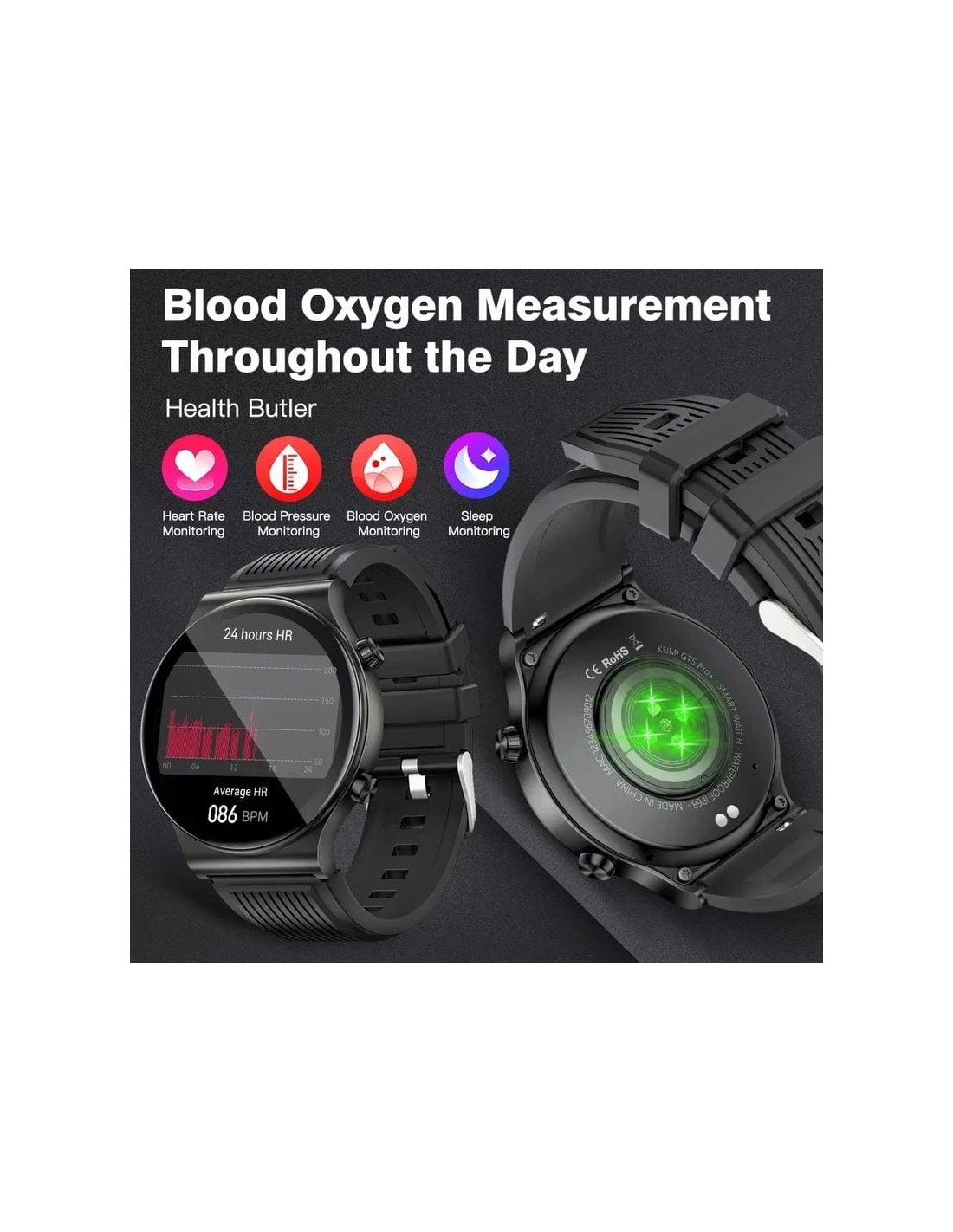 Kumi GT5 Pro+ Negro | Smartwatch en Logroño