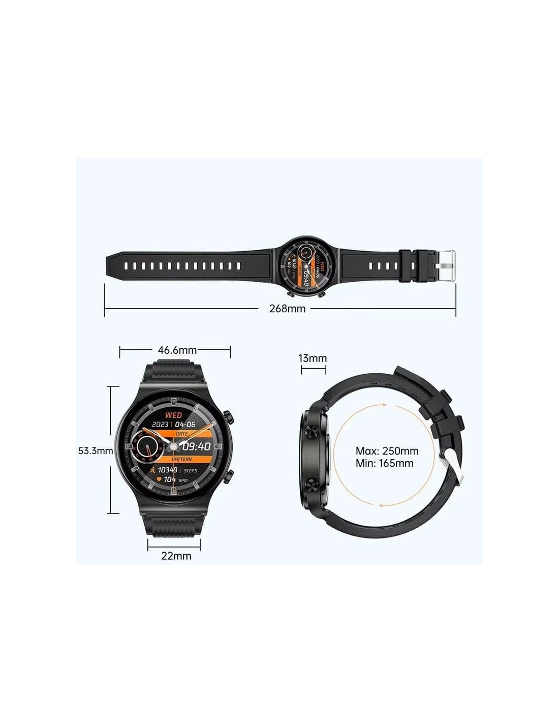 Kumi GT5 Pro+ Negro | Smartwatch en Logroño
