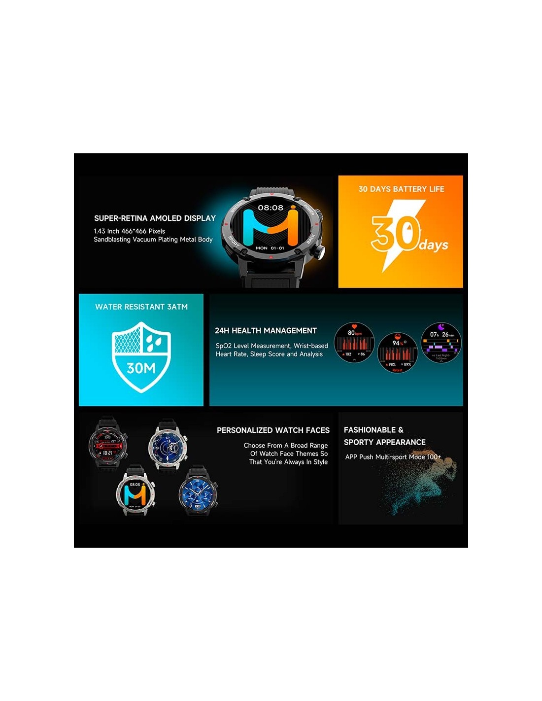 Imiki D2 Negro | Smartwatch en Logroño