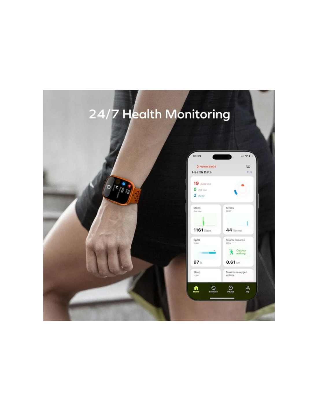 Momax SW1S Negro | Smartwatch en Logroño