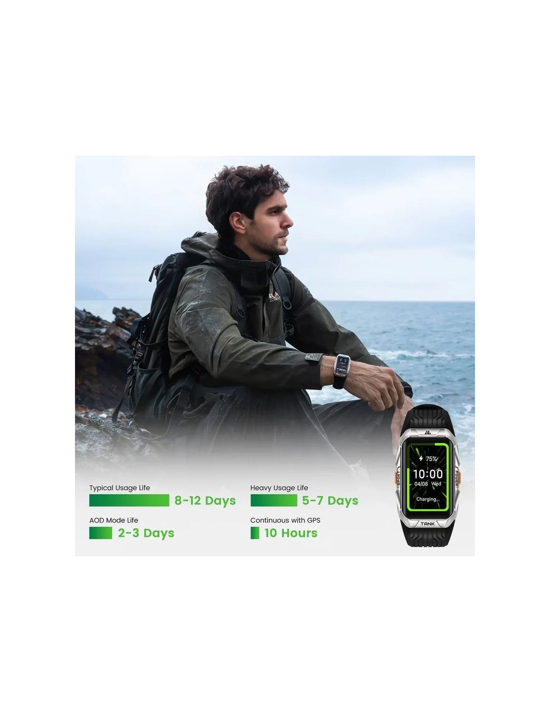 KOSPET Tank X2 Ultra Plata | Smartwatch en Logroño