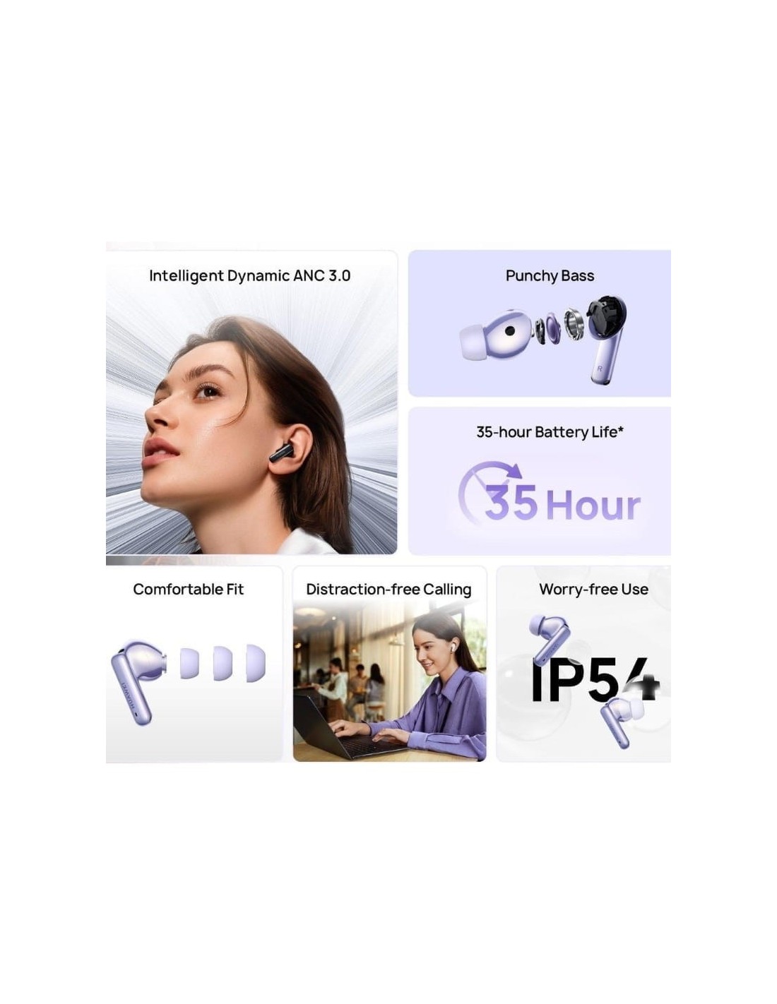 Huawei FreeBuds 6 Púrpura Open-Ear ANC | Auriculares en Logroño