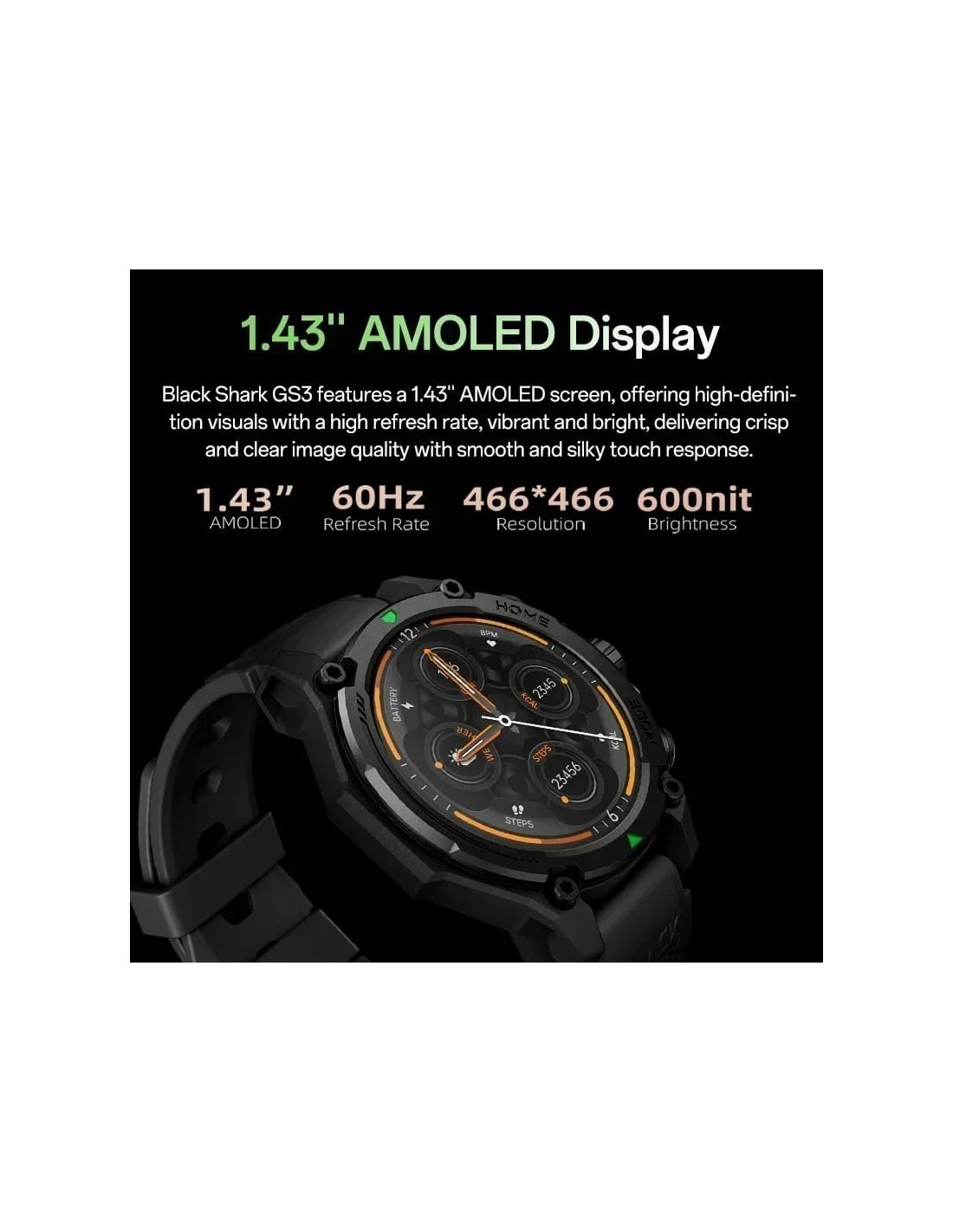 Black Shark GS3 Negro | Smartwatch en Logroño
