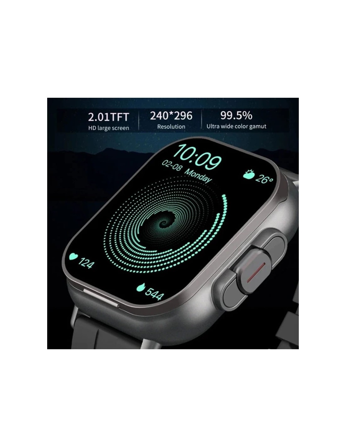 D8 Negro Correa Silicona con auriculares | Smartwatch en Logroño