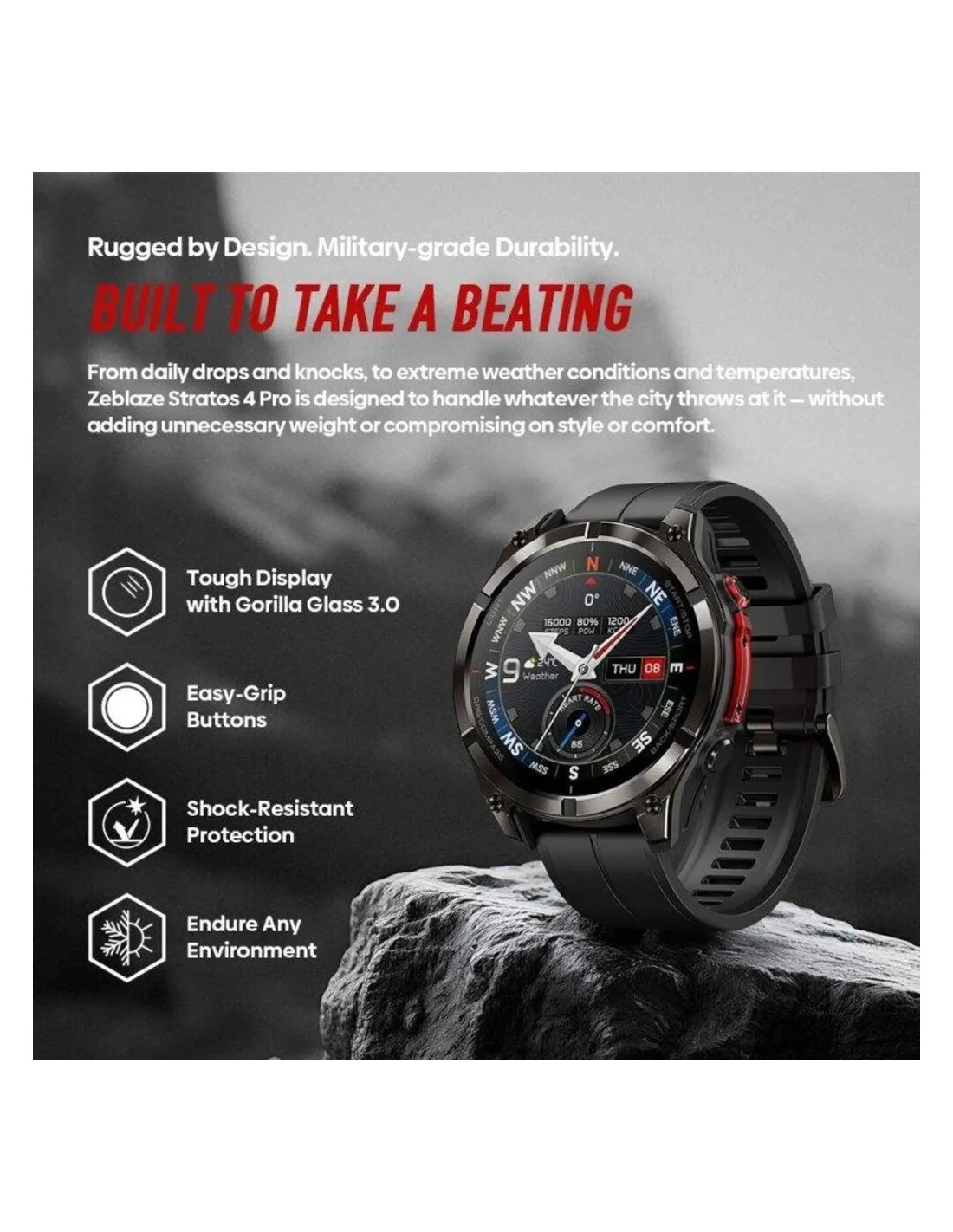 Zeblaze Stratos 4 Pro Negro | Smartwatch en Logroño