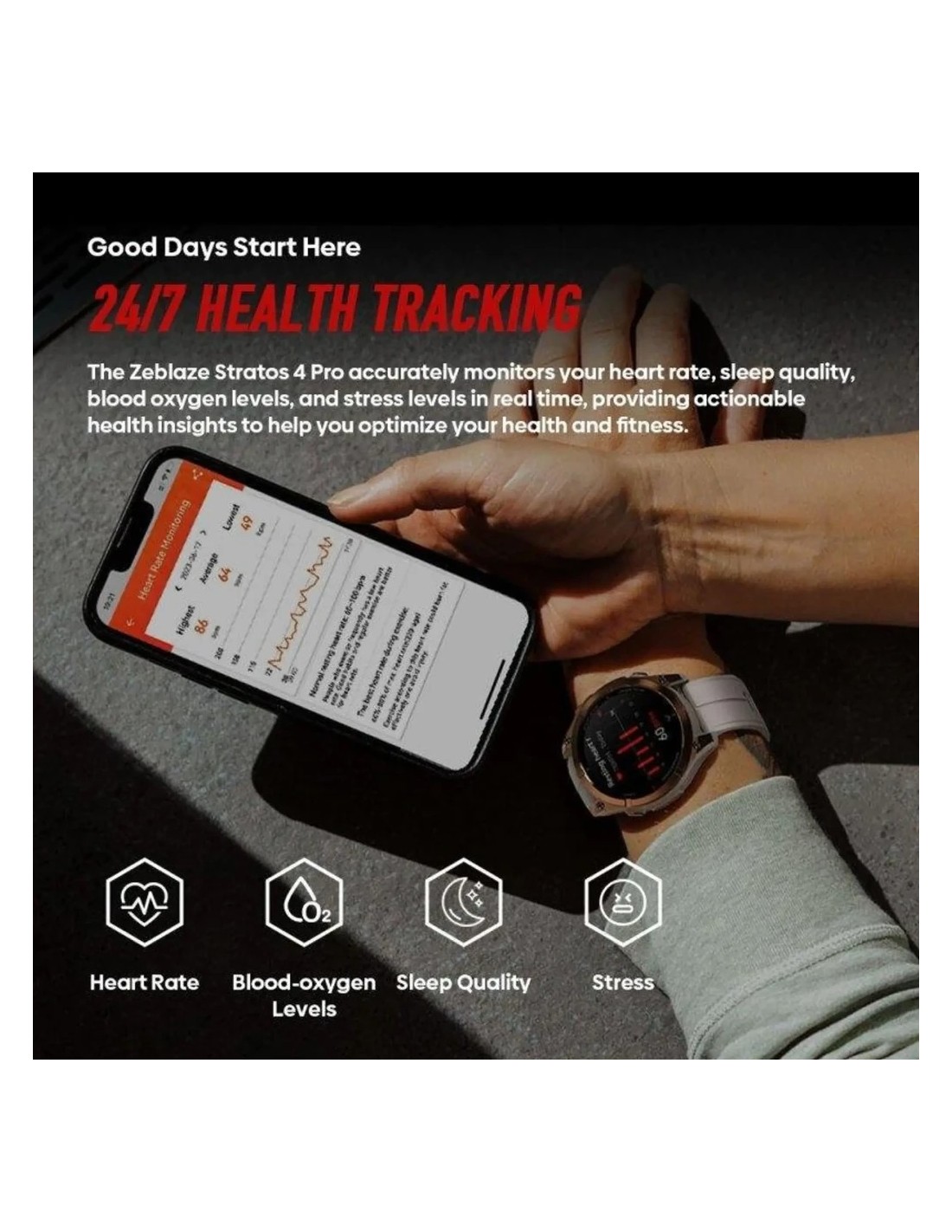 Zeblaze Stratos 4 Pro Negro | Smartwatch en Logroño