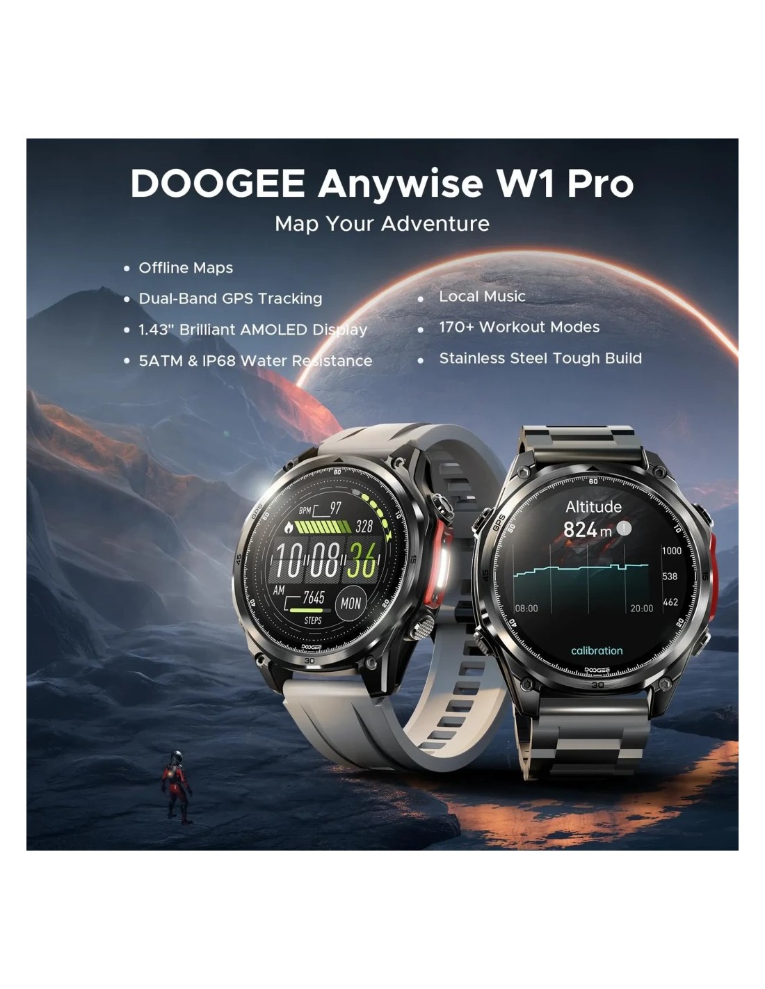 Doogee Anywise W1 Pro Negro | Smartwatch en Logroño