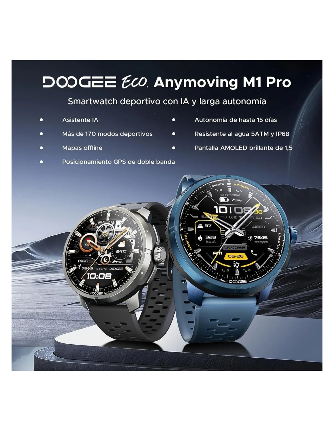 Doogee Anymoving M1 Pro Negro | Smartwatch en Logroño