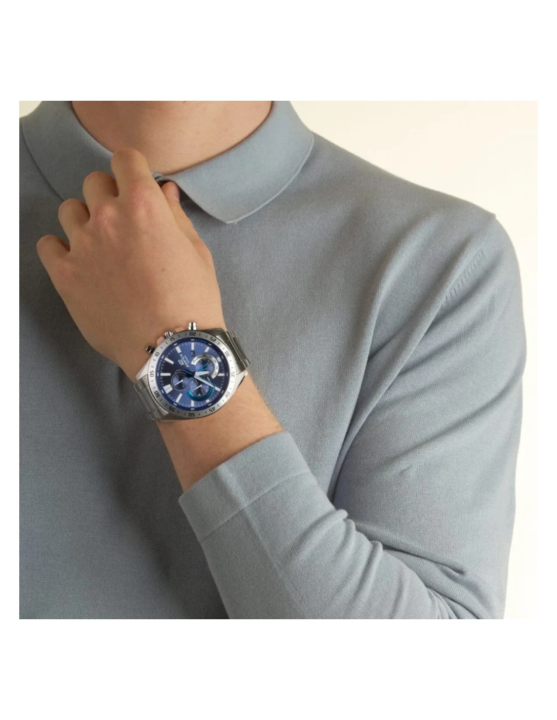 Casio Edifice EFV-620D-2AV Plata Azul Cronógrafo Analógico Batería 3