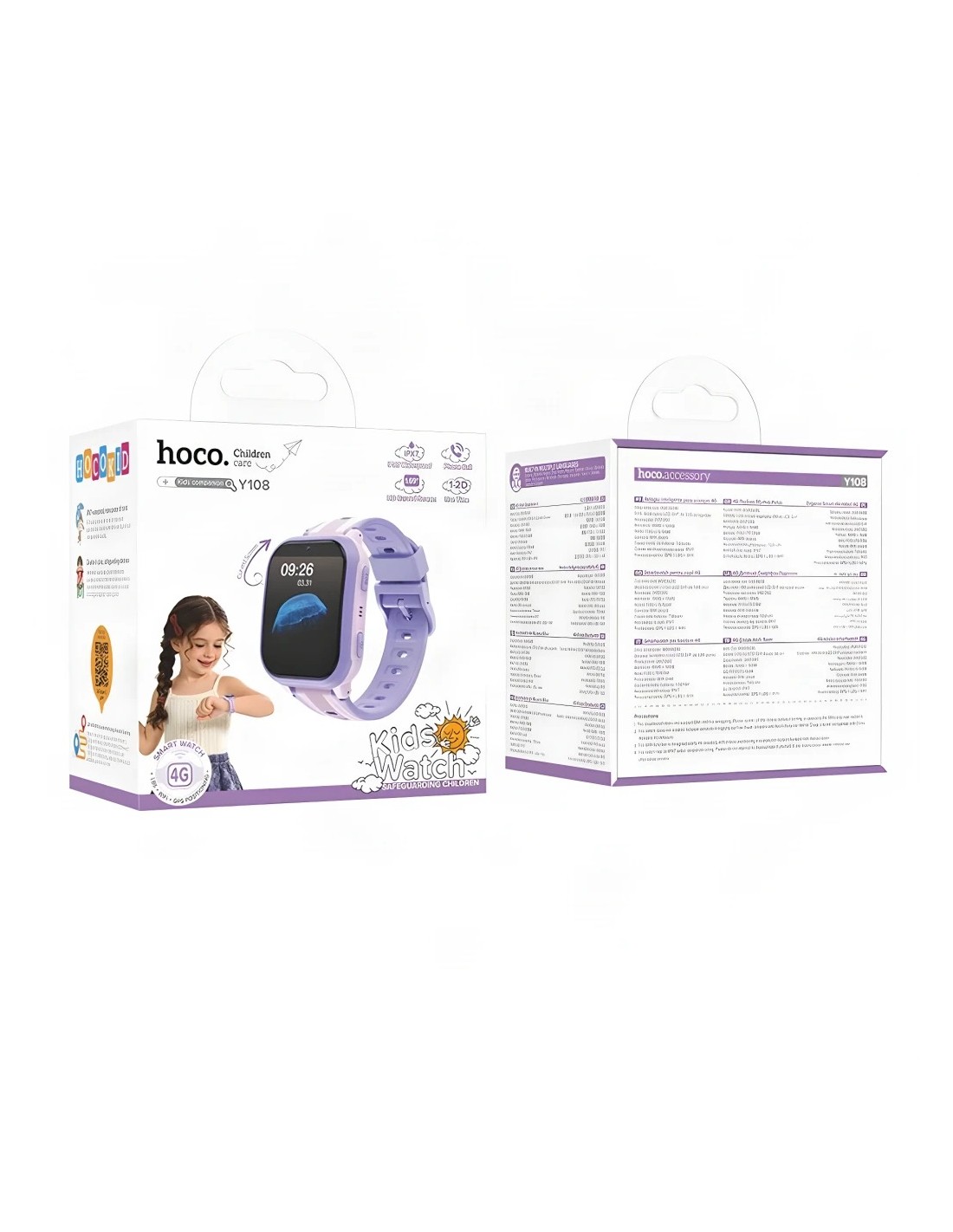 Smartwatch infantil Hoco Y108 Kids Call Morado | Smartwatch en Logroño