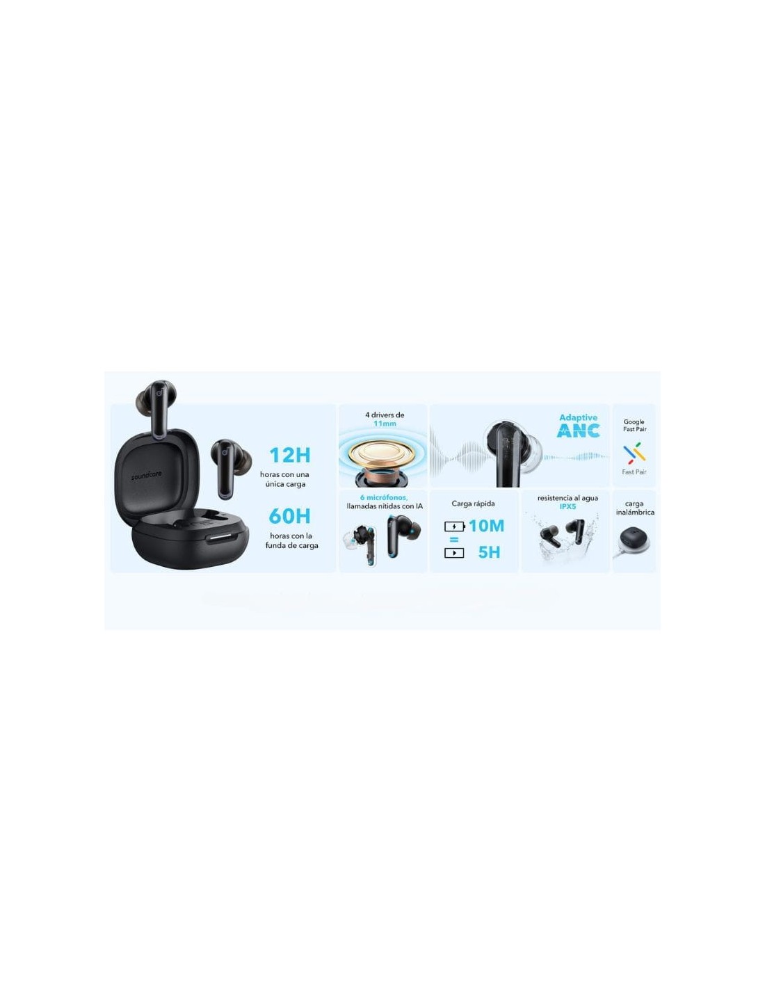 Soundcore P40i Negro | Auriculares en Logroño