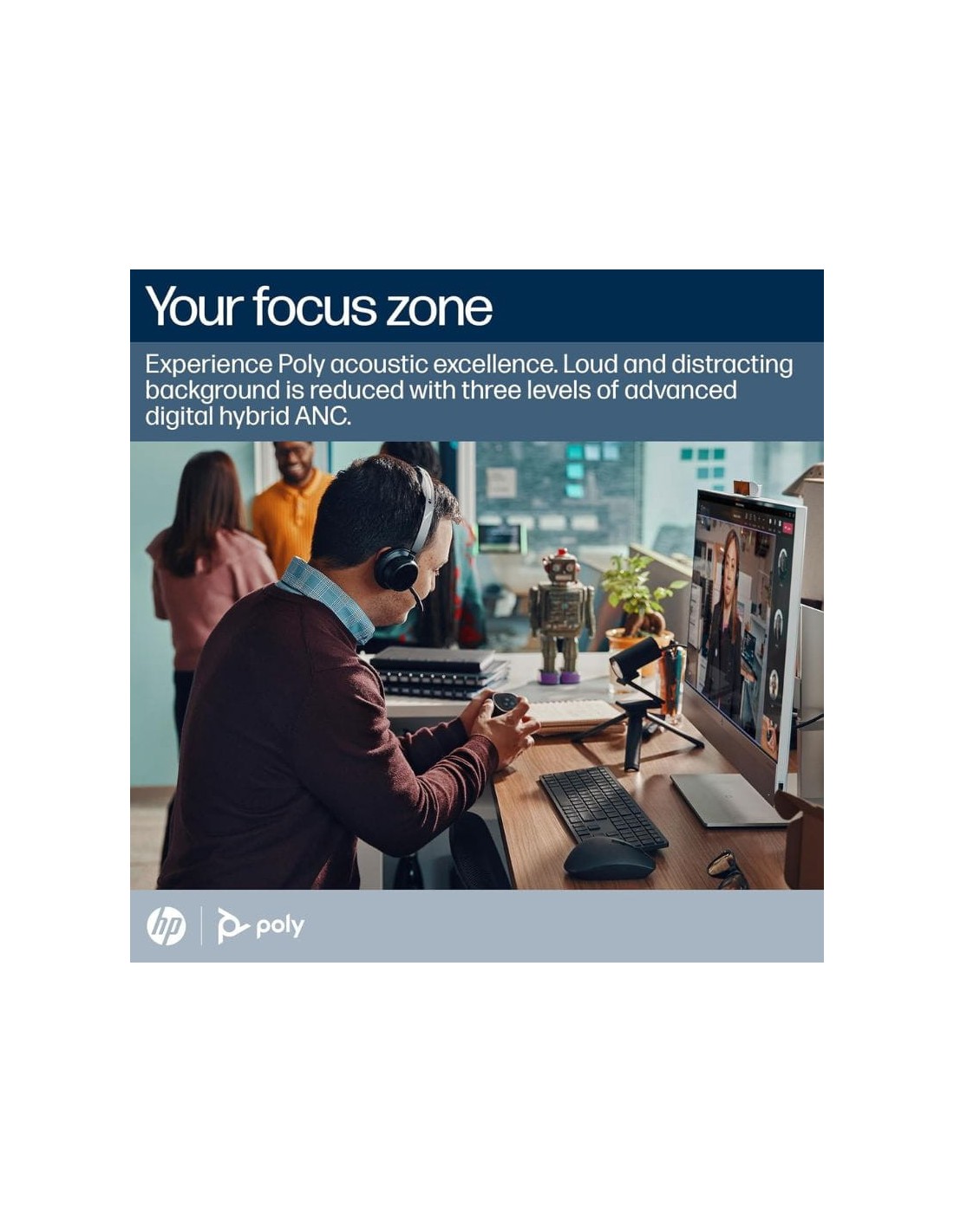 Poly Voyager Focus 2 USB-C con base de carga | Auriculares en Logroño