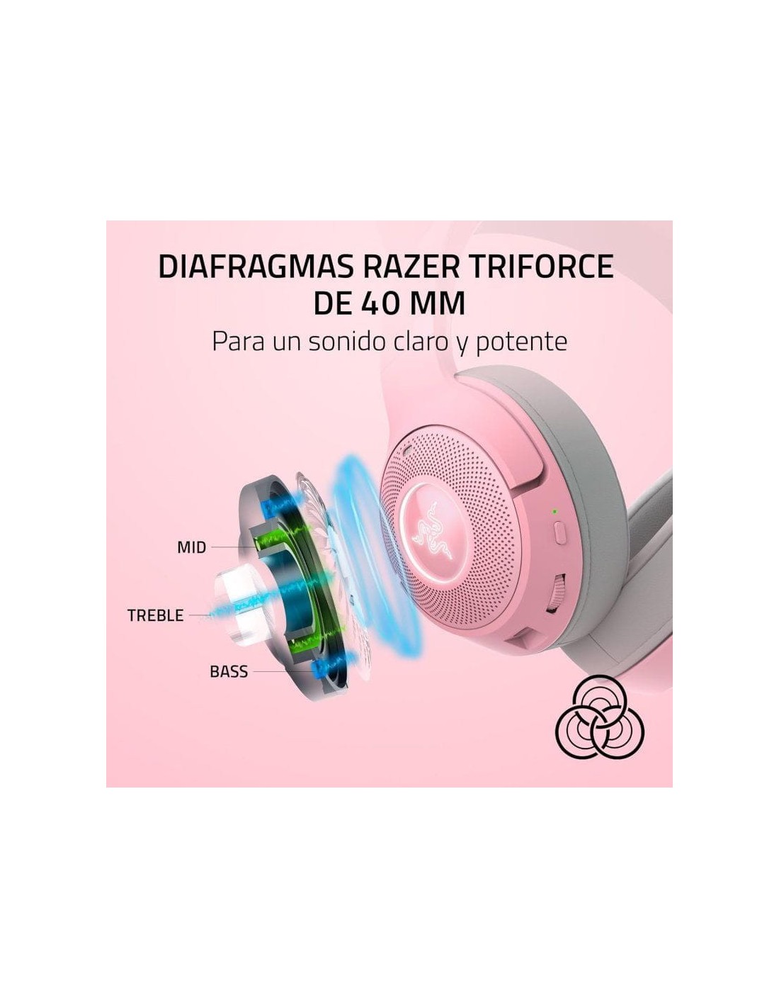 Razer Kraken Kitty V2 Quartz Rosa | Auriculares en Logroño