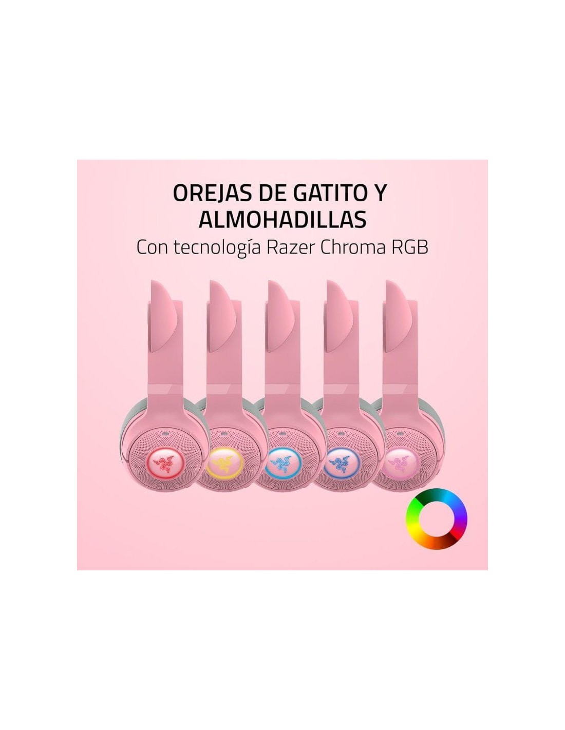 Razer Kraken Kitty V2 Quartz Rosa | Auriculares en Logroño
