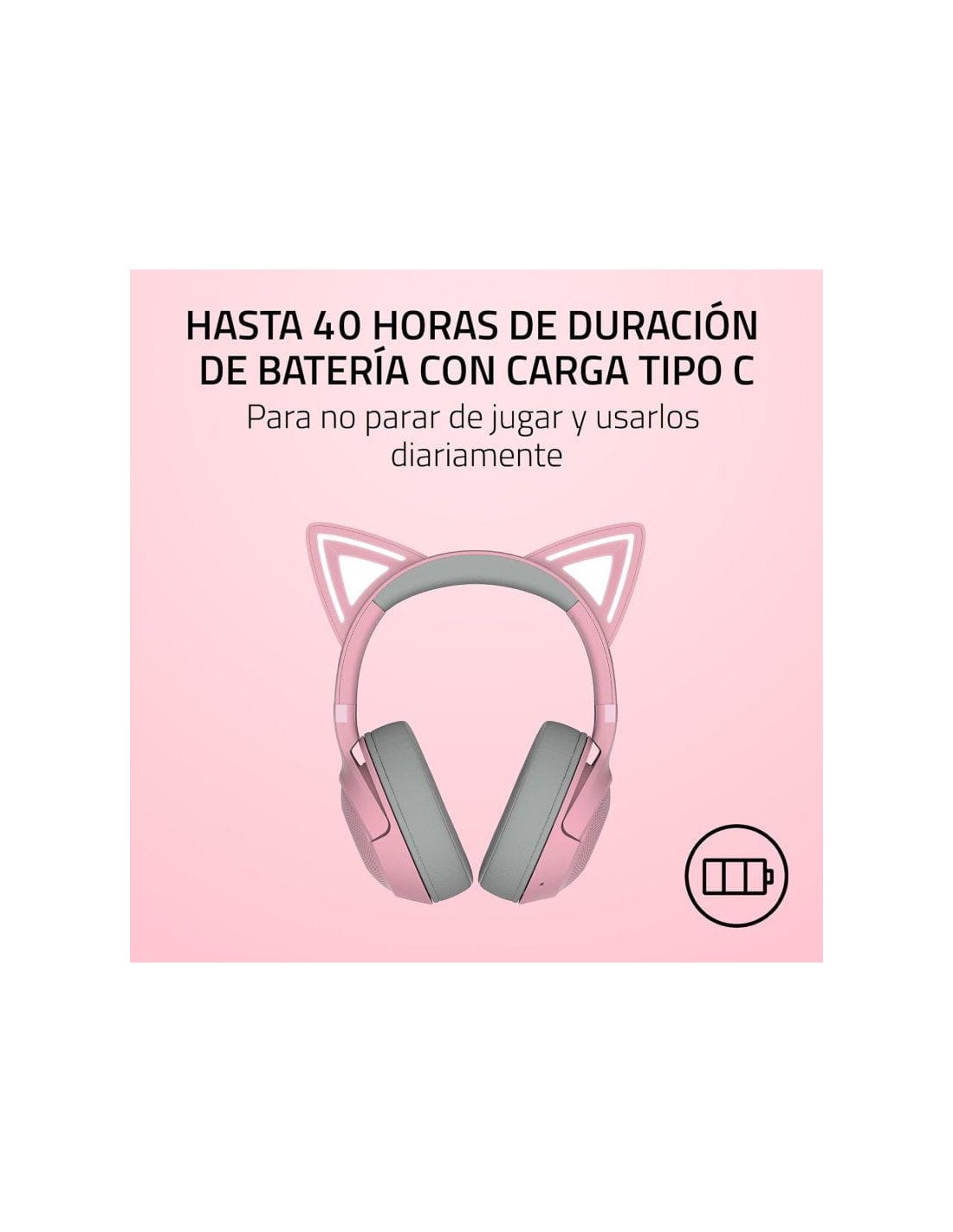 Razer Kraken Kitty V2 Quartz Rosa | Auriculares en Logroño