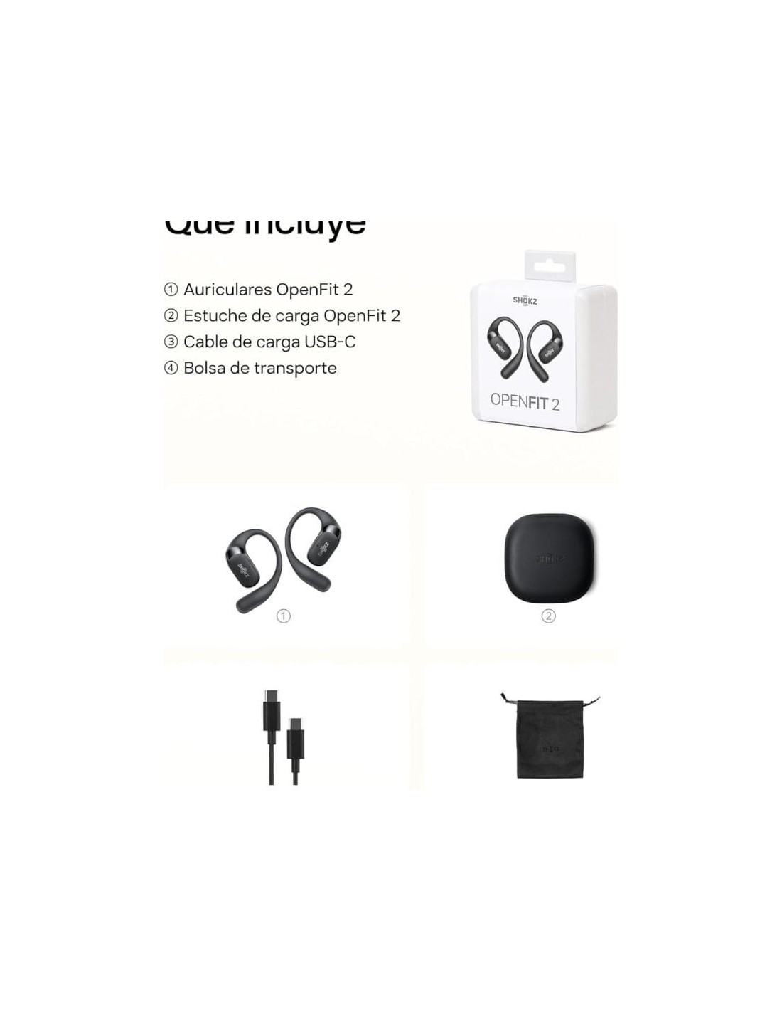 Shokz OpenFit 2 Negro | Auriculares en Logroño