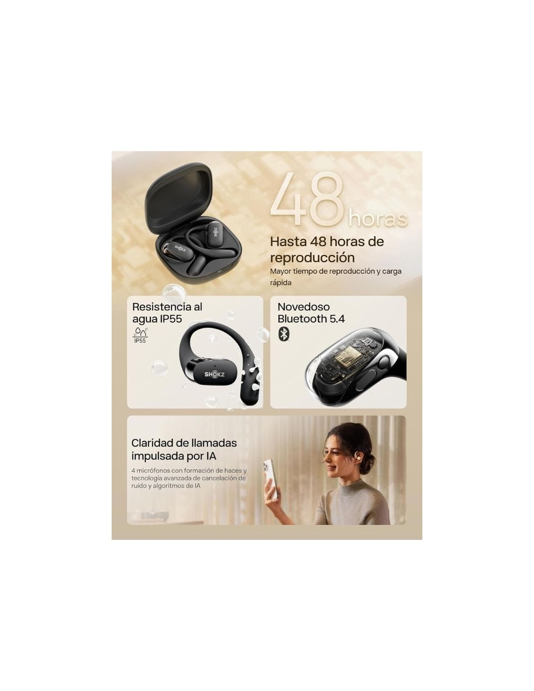 Shokz OpenFit 2 Negro | Auriculares en Logroño