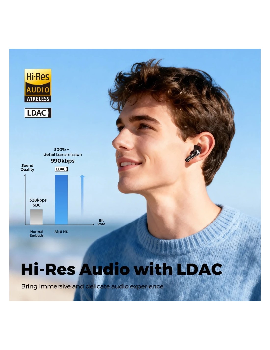 SoundPEATS Air6 HS Negro | Auriculares en Logroño