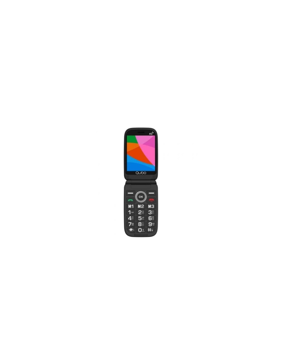 Teléfono Móvil Qubo X-340 4G para Personas Mayores Negro en Logroño