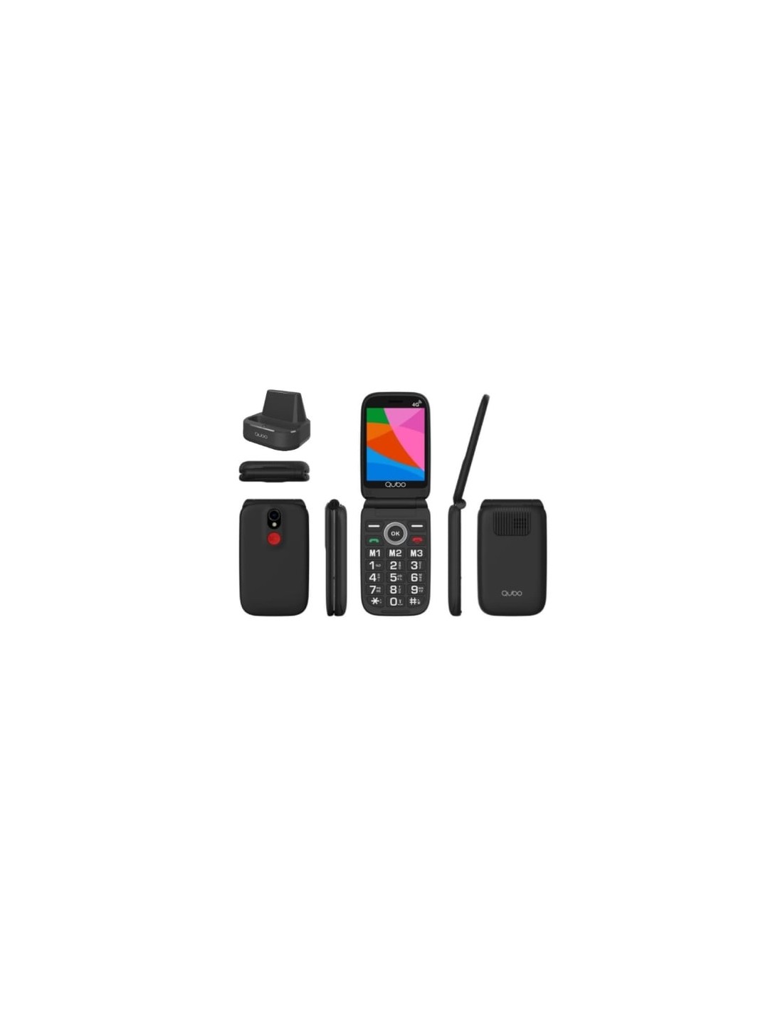 Teléfono Móvil Qubo X-340CB 4G para Personas Mayores Negro en Logroño
