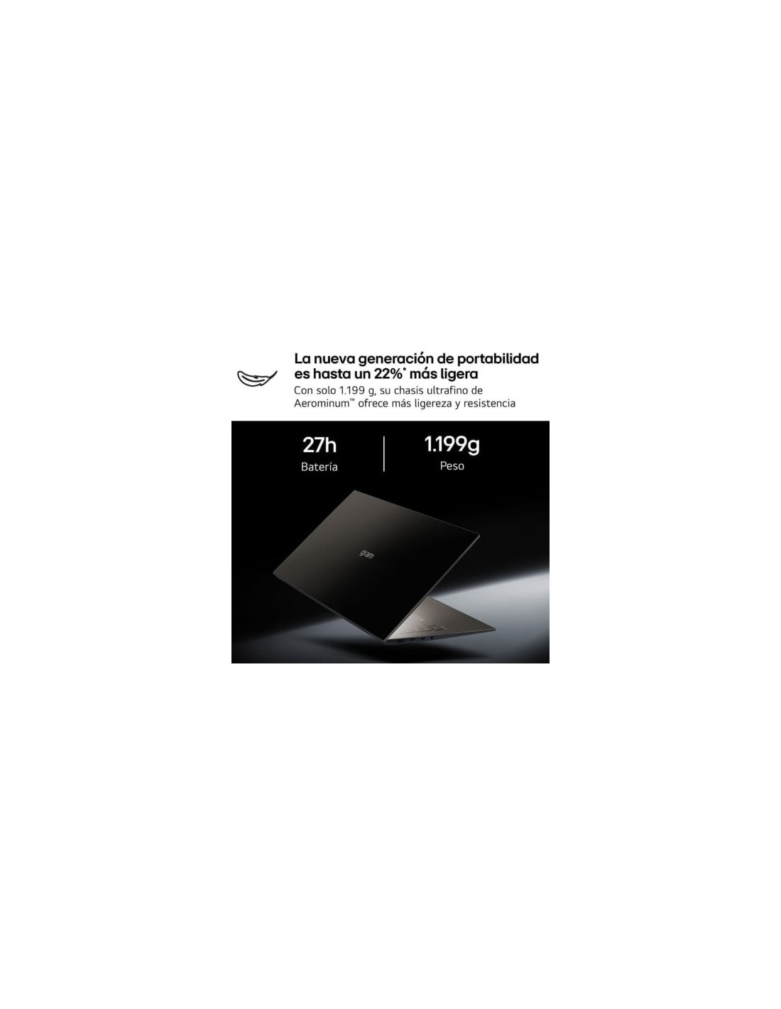 Portátil LG Gram Pro 16Z90U-K.AUB5BN 32GB/512GB en Logroño